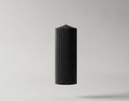 Black Fluted Pillar Candle