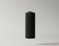 Black Fluted Pillar Candle