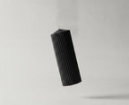 Black Fluted Pillar Candle