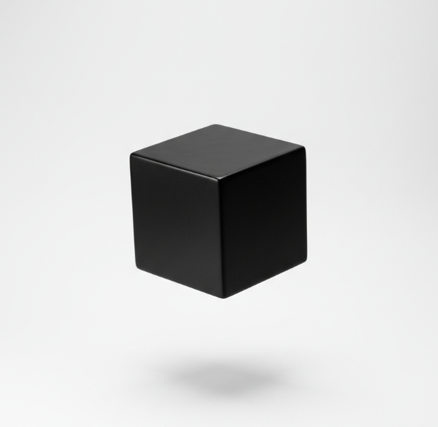 Black Minimalist Cube Vase