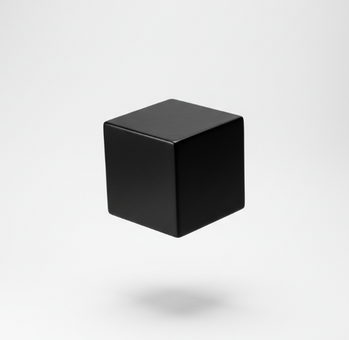 Black Minimalist Cube Vase