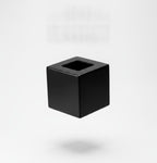 Black Minimalist Cube Vase