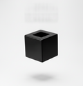 Black Minimalist Cube Vase