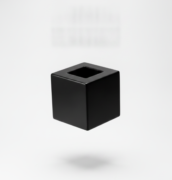 Black Minimalist Cube Vase