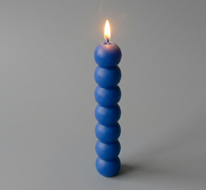 Blue Stacked Sphere Candle