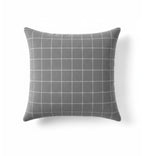 Gray Square Grid Pillow