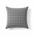 Gray Square Grid Pillow