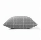 Gray Square Grid Pillow