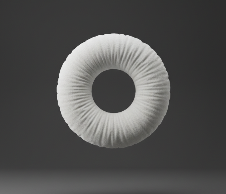 White Round Boucle Pillow