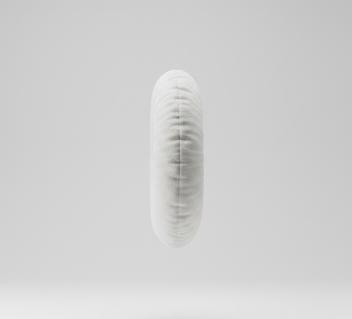 White Round Boucle Pillow