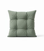 Green Tufted Square Pillow