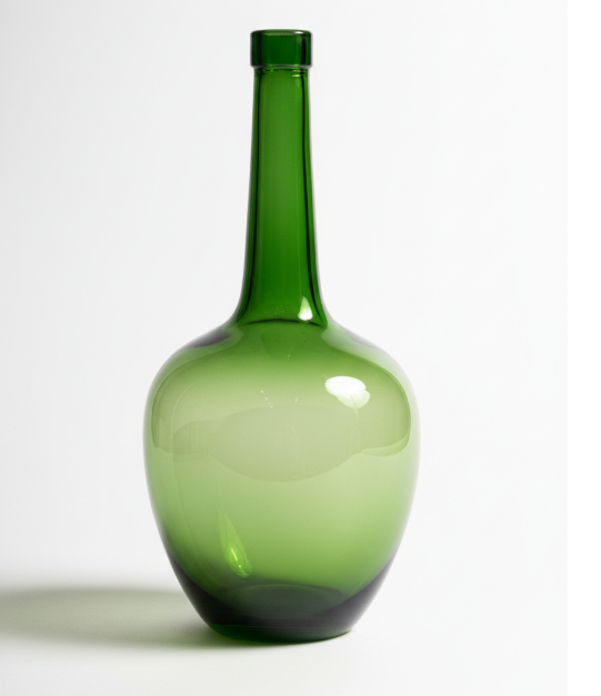 Green Bulbous Bottle Vase