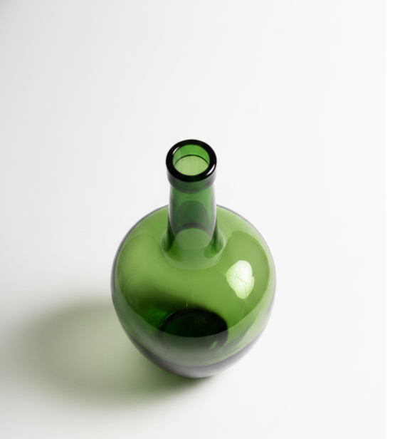 Green Bulbous Bottle Vase